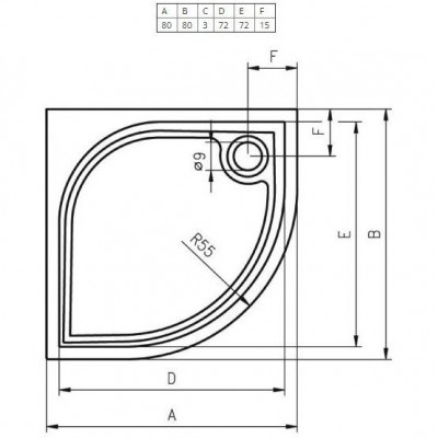 Душевой поддон из мрамора белый 90x90x3см RIHO Kolping DB14