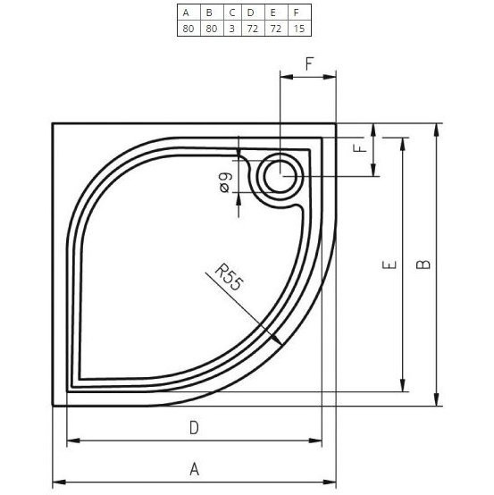 Душевой поддон из мрамора белый 90x90x3см RIHO Kolping DB14