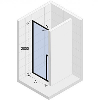 Душевая дверь белая 80x200см Riho LUCID GD101