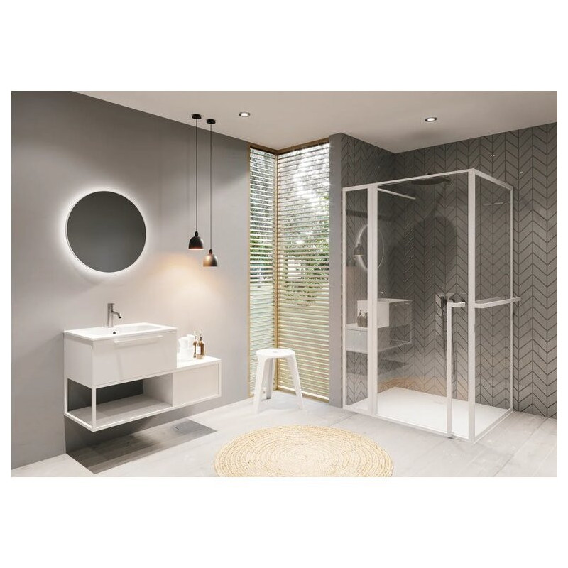Душевой уголок белый 130х100x200см Riho LUCID GD203