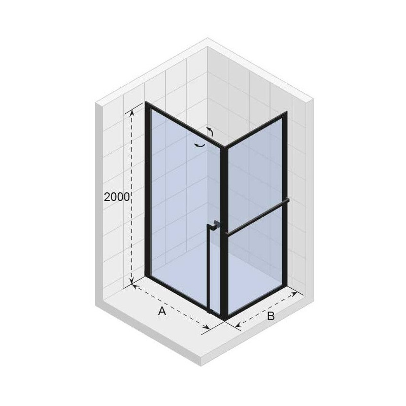 Душевой уголок белый 80х100x200см Riho LUCID GD201