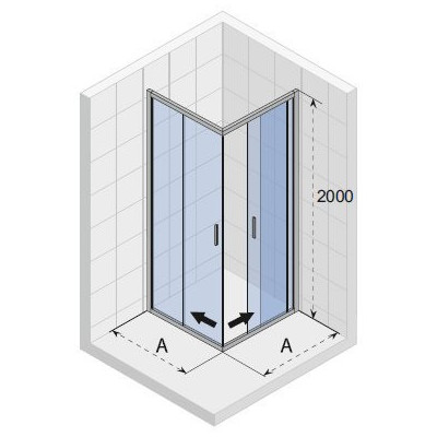 Душевой уголок хром 80х80x200см Riho HAMAR 2.0 R207-80/80