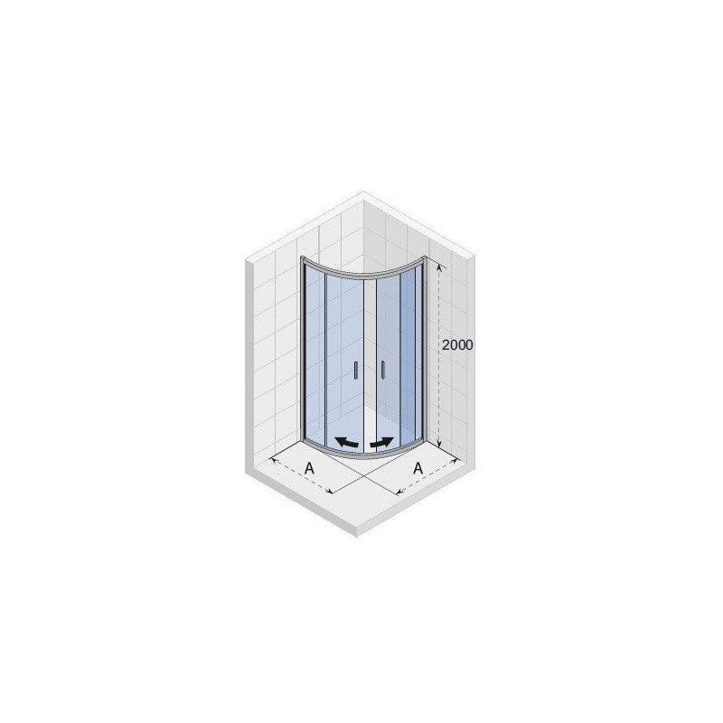 Душевой уголок хром 80х80x200см Riho HAMAR 2.0 R309-80/80
