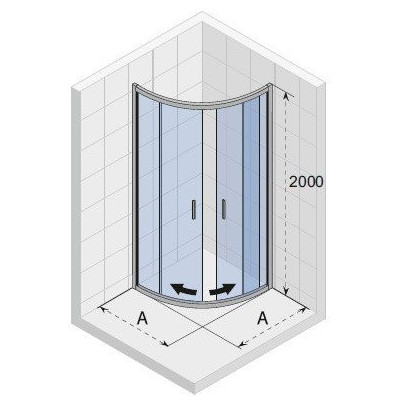 Душевой уголок хром 100х100x200см Riho HAMAR 2.0 R309-100/100