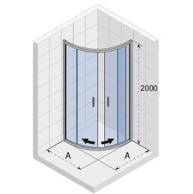 Душевой уголок хром 100х100x200см Riho HAMAR 2.0 R309-100/100