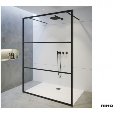 Душевая перегородка черная 120х200см Riho Grid GB401