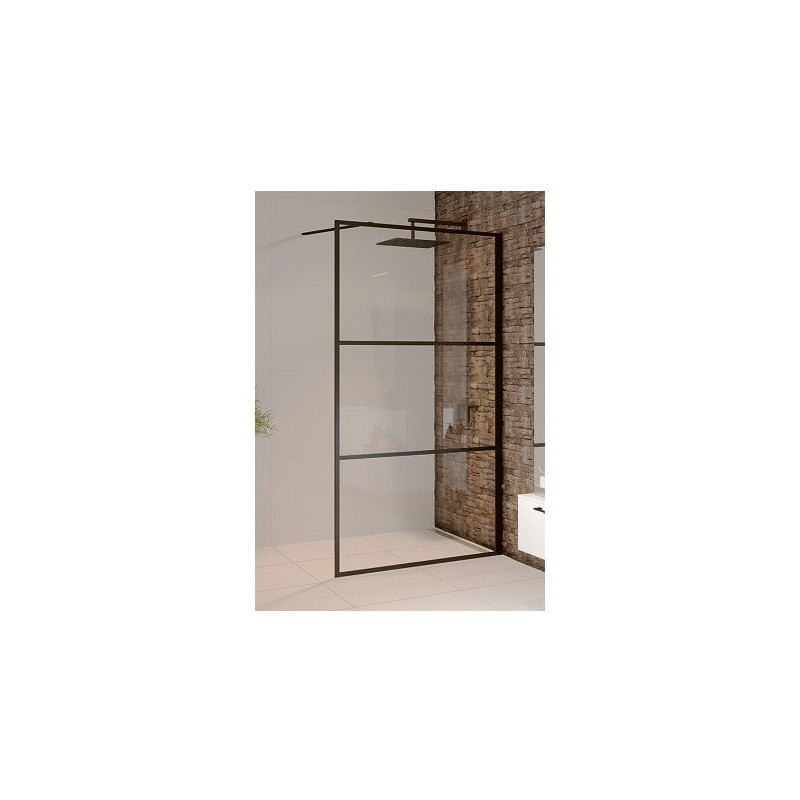 Душевая перегородка черная 90х200см Riho Grid GB400