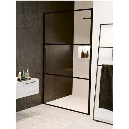 Душевая перегородка черная 120х200см Riho Grid GB104