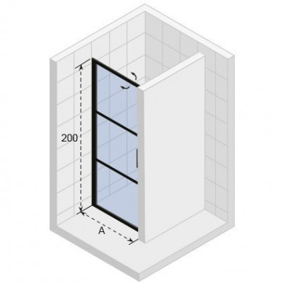 Душевая перегородка черная 120х200см Riho Grid GB104