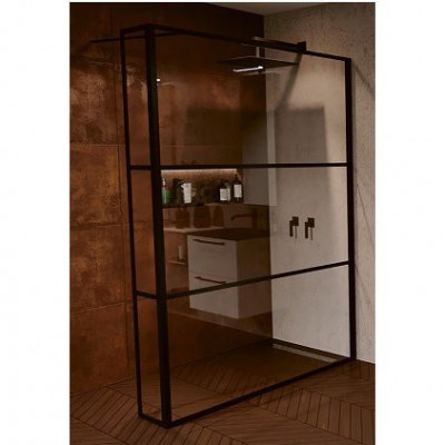 Душевая перегородка черная 120х200см Riho Grid GB402