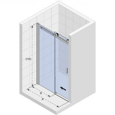 Душевая дверь хром 100x210см Riho BALTIC B104