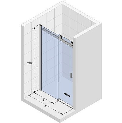 Душевая дверь хром 100x210см Riho BALTIC B104