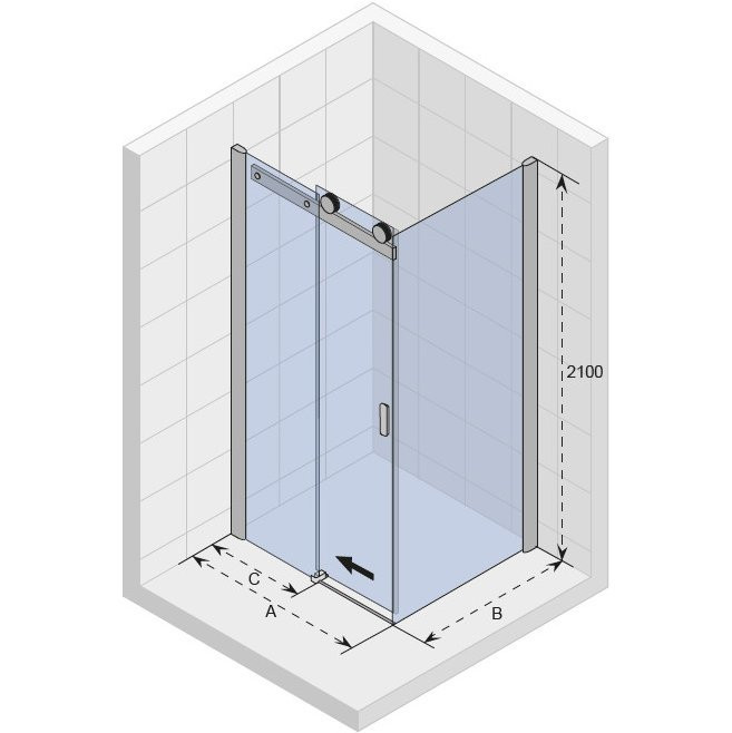 Душевой уголок хром 160х90x210см Riho BALTIC B203