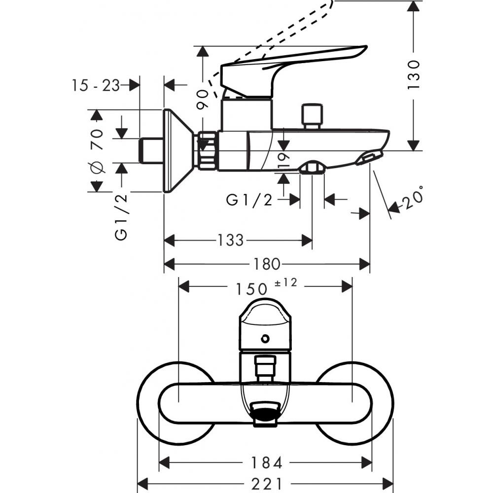 Комплект смесителей Hansgrohe SET Logis E 70 (a)