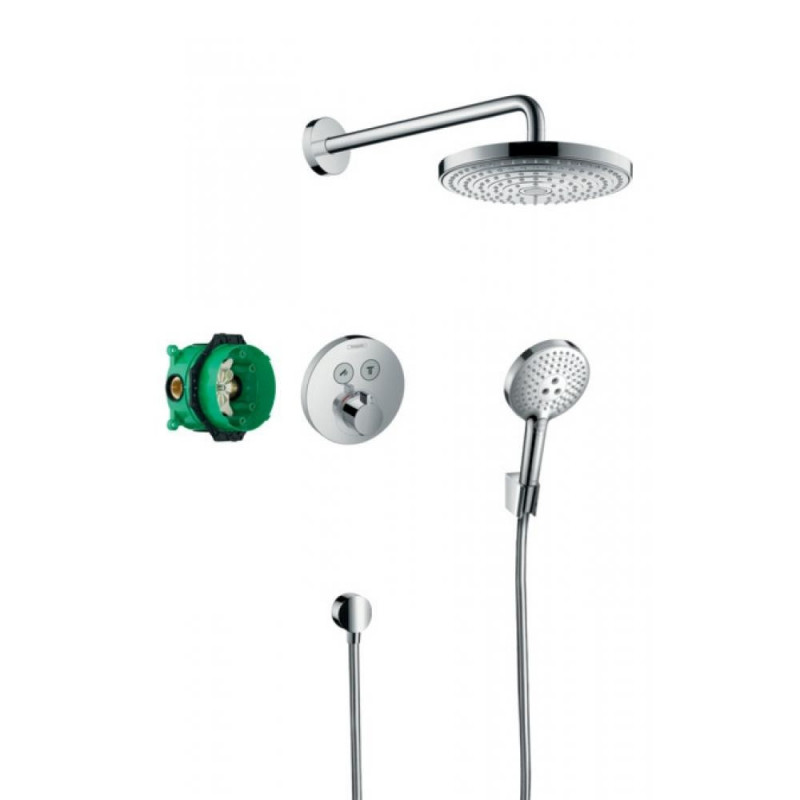 Душевая система скрытого монтажа с термостатом Hansgrohe ShowerSelect S 27297000, хром