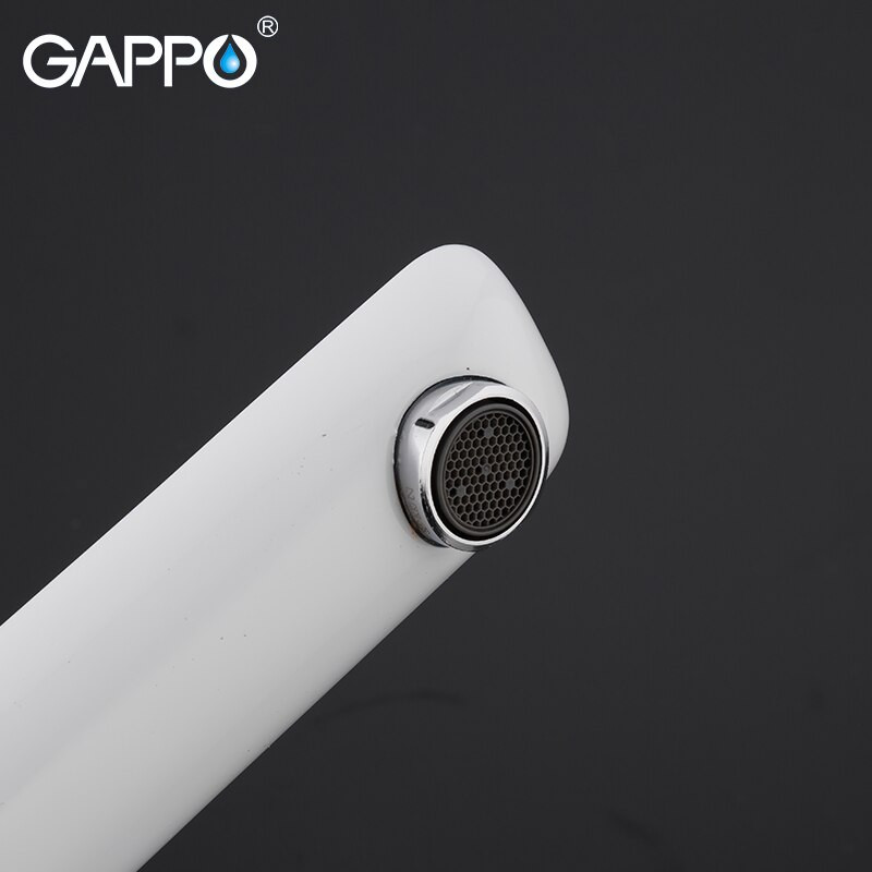 Смеситель для раковины Gappo высокий белый G1048-2 