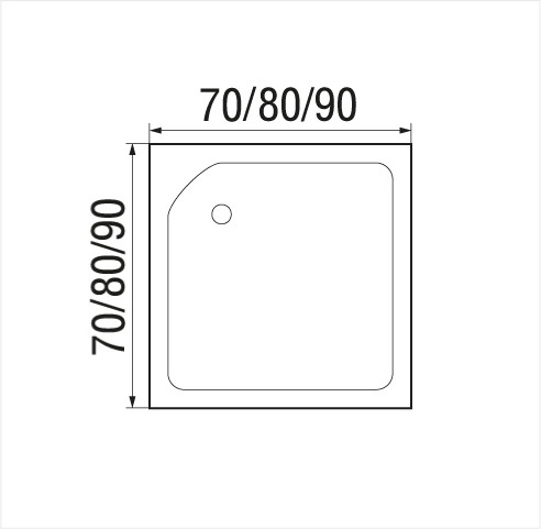 Душевой поддон 70*70*24 WEMOR 70/24 S S квадратный, с ножками, экраном и сифоном