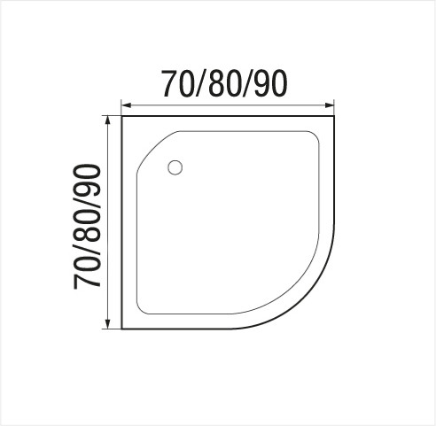 Душевой поддон 70*70*24 WEMOR 70/24 C полукруглый, с ножками, экраном и сифоном