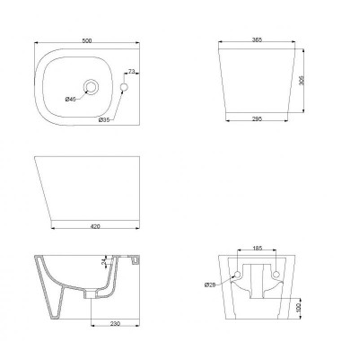 Биде подвесное Belbagno Albano BB120BH