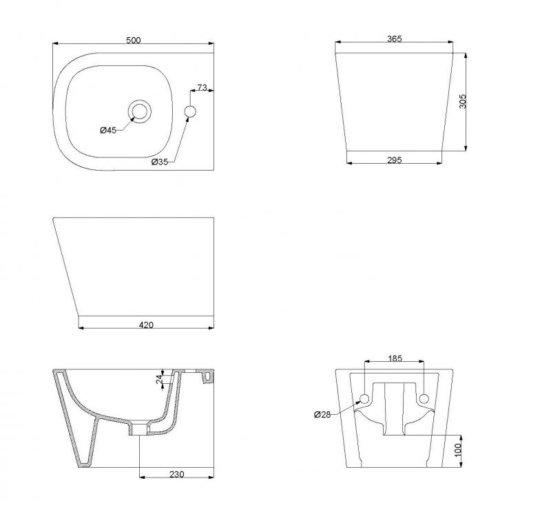 Биде подвесное Belbagno Albano BB120BH