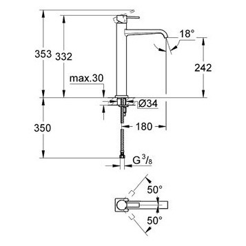 Смеситель для раковины высокий, Allure, Grohe 23403000