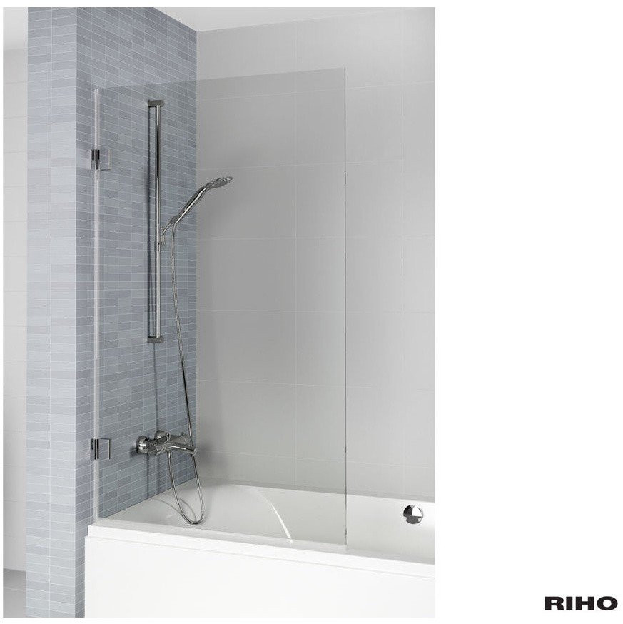 Душевая шторка на ванну 65х150см черная левая Riho VZ SCANDIC NXT X108