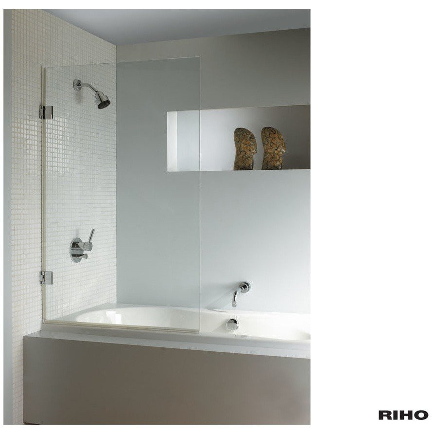 Душевая шторка на ванну 100х150см черная левая Riho VZ SCANDIC NXT X107
