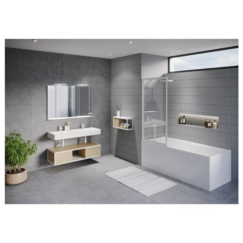Душевая шторка на ванну 80х150см черная Riho Lucid GD501