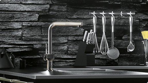 Смеситель для кухни Minta, выдвижной L-образный излив, суперсталь, Grohe, 32168DC0