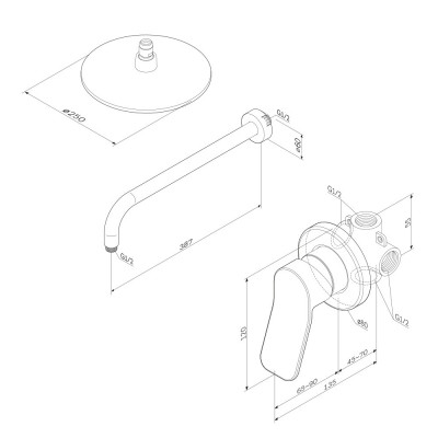 Душевая система встраиваемая хром Am.pm X-Joy FB85A2R010