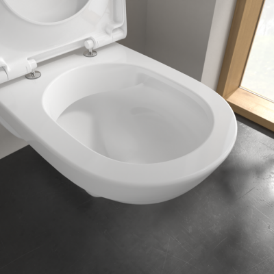 Подвесной унитаз Villeroy&Boch ViCare с открытым смывным краем, с DirectFlush, Альпийский белый