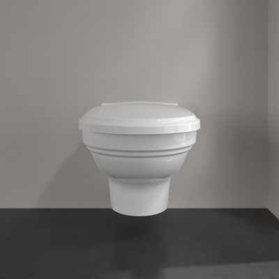 Сиденье с крышкой для унитаза Villeroy&Boch Hommage, SoftClosing, QuickRelease, Альпийский белый, шарниры латунь