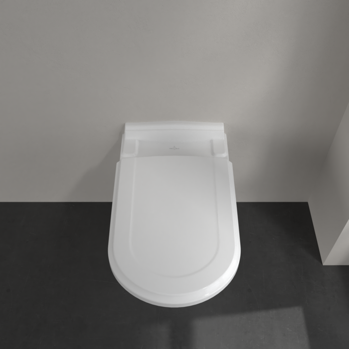 Сиденье с крышкой для унитаза Villeroy&Boch Hommage, SoftClosing, QuickRelease, Альпийский белый, шарниры латунь