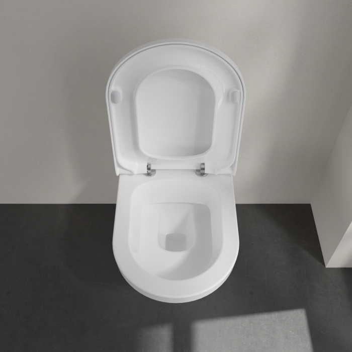 Сиденье с крышкой для унитаза Villeroy&Boch Hommage, SoftClosing, QuickRelease, Альпийский белый, шарниры латунь