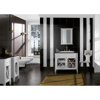 Сиденье с крышкой для унитаза Villeroy&Boch Hommage, SoftClosing, QuickRelease, Альпийский белый, шарниры латунь