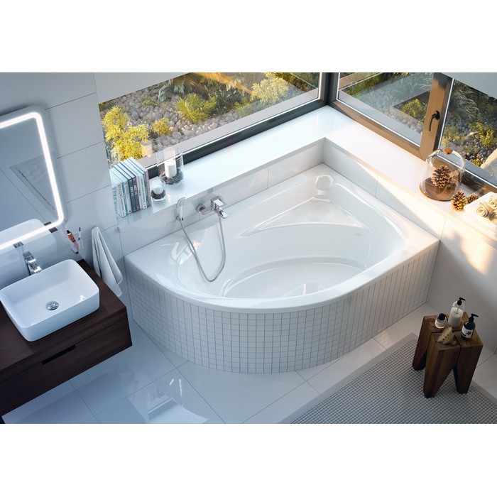 Акриловая ванна угловая белая правая 150x100x43см Excellent WAEX.ARP15WH