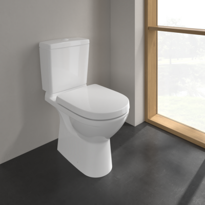 Унитаз-компакт Villeroy&Boch O.Novo, с вертикальным выпуском, напольный, Альпийский белый, для комплектации бачком