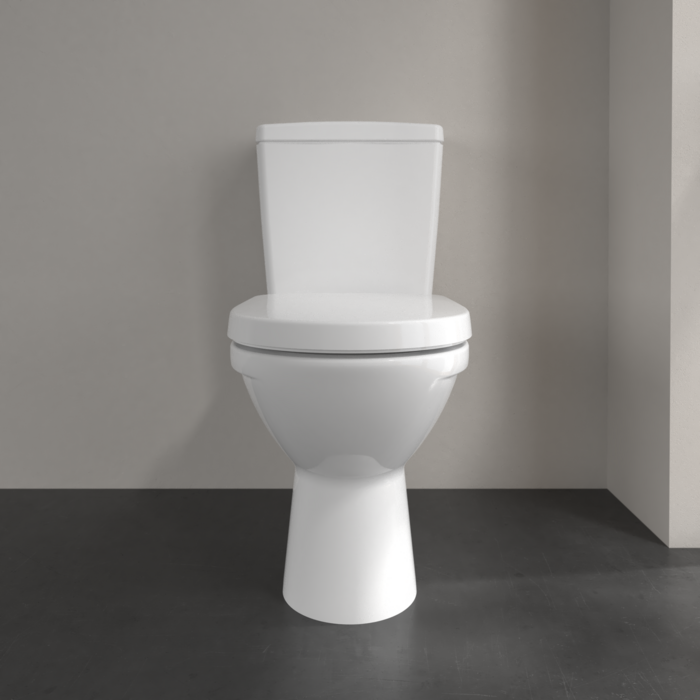 Унитаз-компакт Villeroy&Boch O.Novo, с вертикальным выпуском, напольный, Альпийский белый, для комплектации бачком