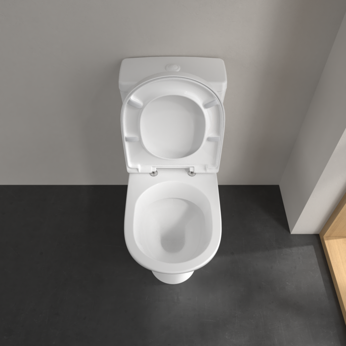 Унитаз-компакт Villeroy&Boch O.Novo, с вертикальным выпуском, напольный, Альпийский белый, для комплектации бачком
