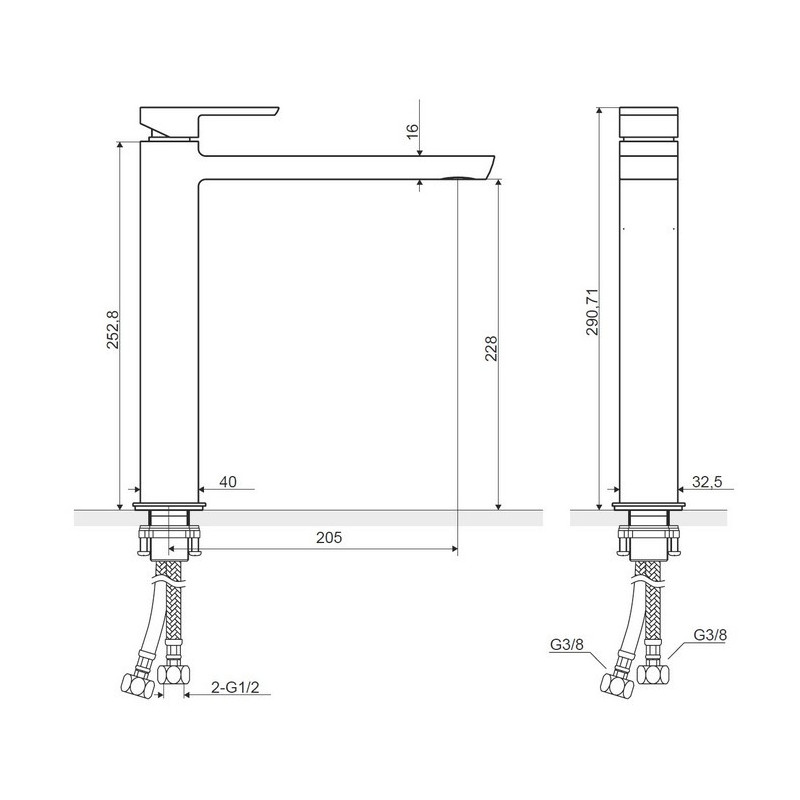 Смеситель для раковины высокий белый/хром Excellent AREX.4002WH