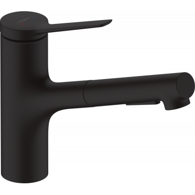 Кухонный смеситель Hansgrohe Zesis M33, однорычажный, 150 с вытяжным душем, 2jet, матовый черный