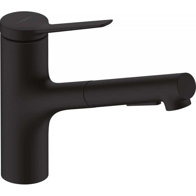 Кухонный смеситель Hansgrohe Zesis M33, однорычажный, 150 с вытяжным душем, 2jet, матовый черный
