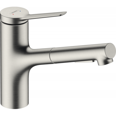Кухонный смеситель Hansgrohe Zesis M33, однорычажный, 150 с вытяжным душем, 2jet, под сталь