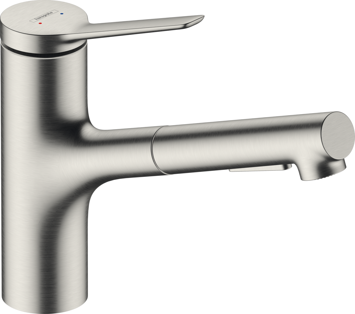 Кухонный смеситель Hansgrohe Zesis M33, однорычажный, 150 с вытяжным душем, 2jet, под сталь