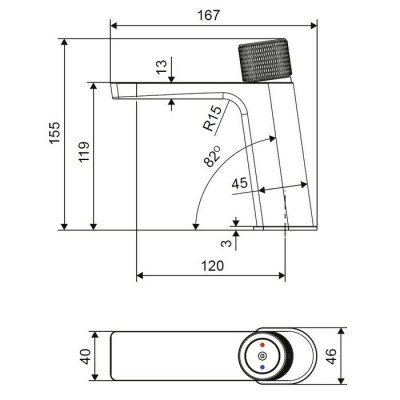 Смеситель для раковины хром Excellent Krotos AREX.8001CR