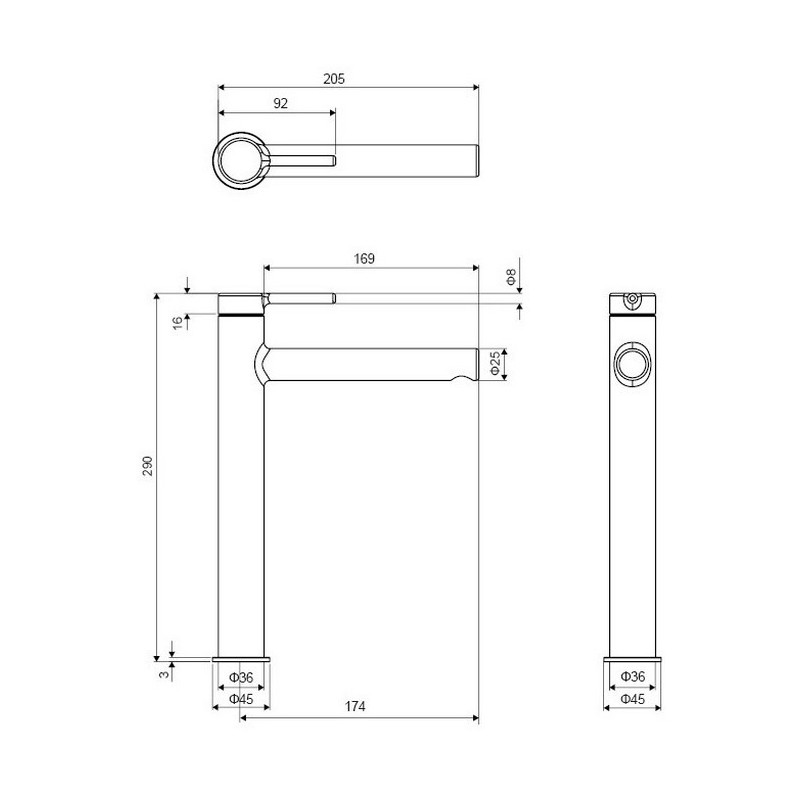 Смеситель для раковины золото Excellent Pi AREX.1202GL