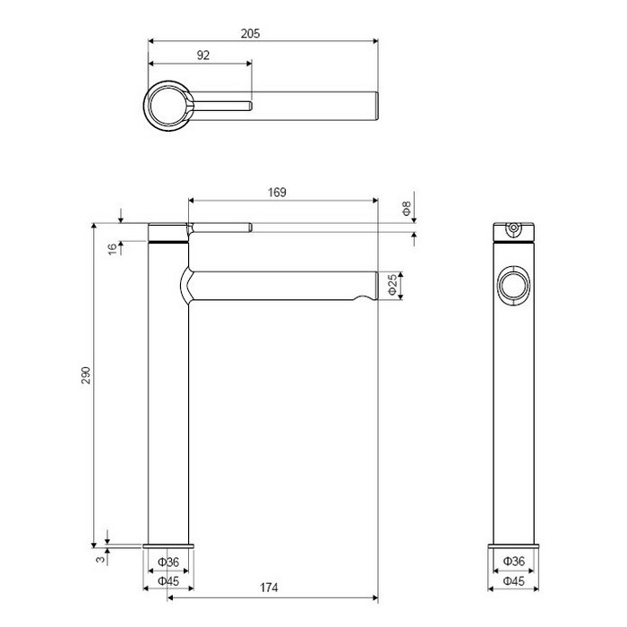 Смеситель для раковины хром Excellent Pi AREX.1202CR