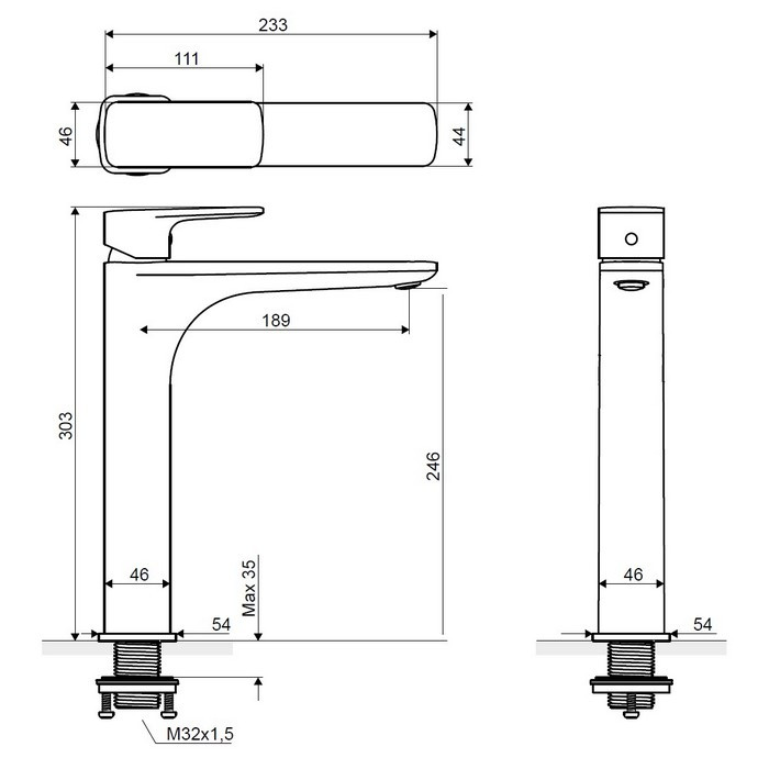 Смеситель для раковины хром Excellent AREX.2002CR