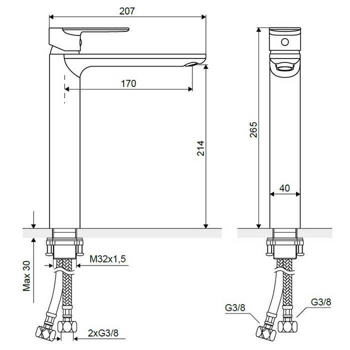 Смеситель для раковины хром Excellent ARAC.1102CR