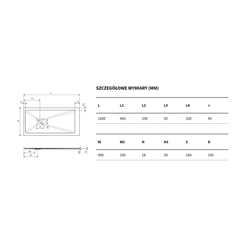 Душевой поддон композитный капучино 160x90см Excellent BREX.1503.160.090.CAN